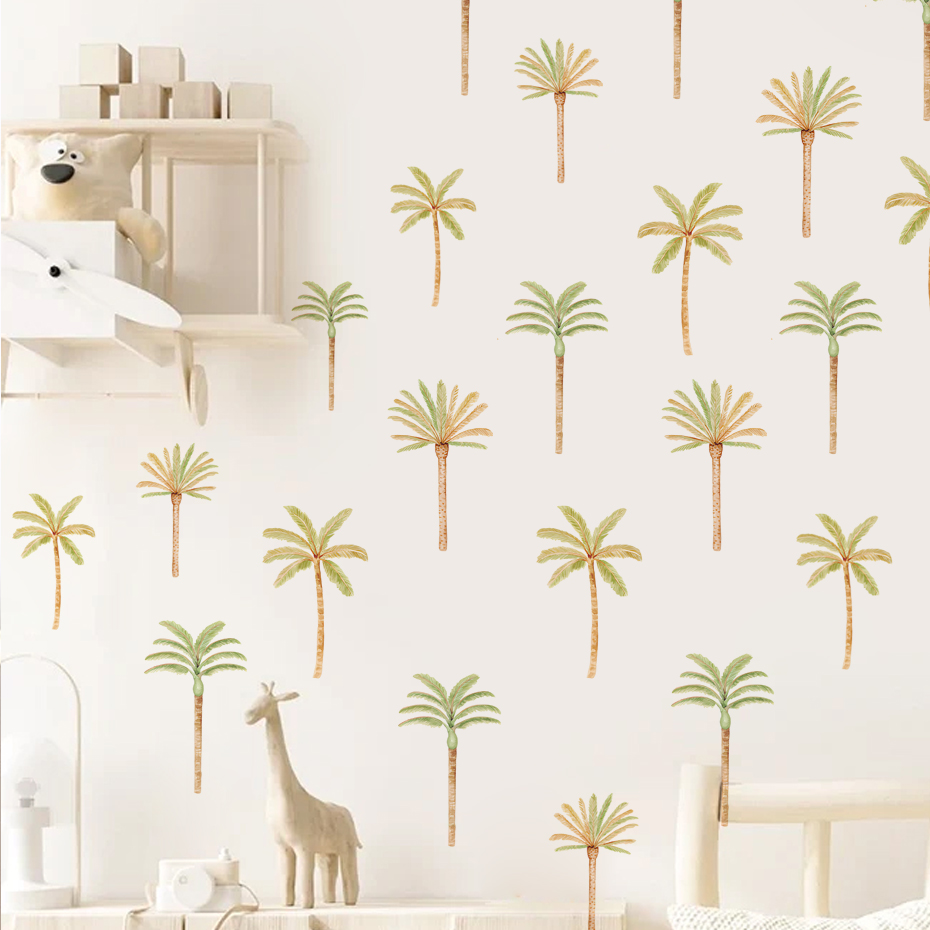 Baby Nursery Tree - Boho hindistan cevizi palmiye ağacı duvar
