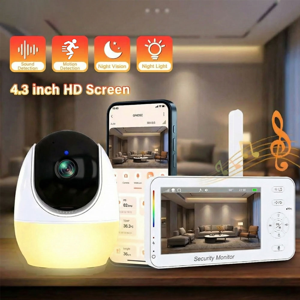 Baby Nursery Temperature - 4,3 inç Kameralı Video Bebek Monitörü,