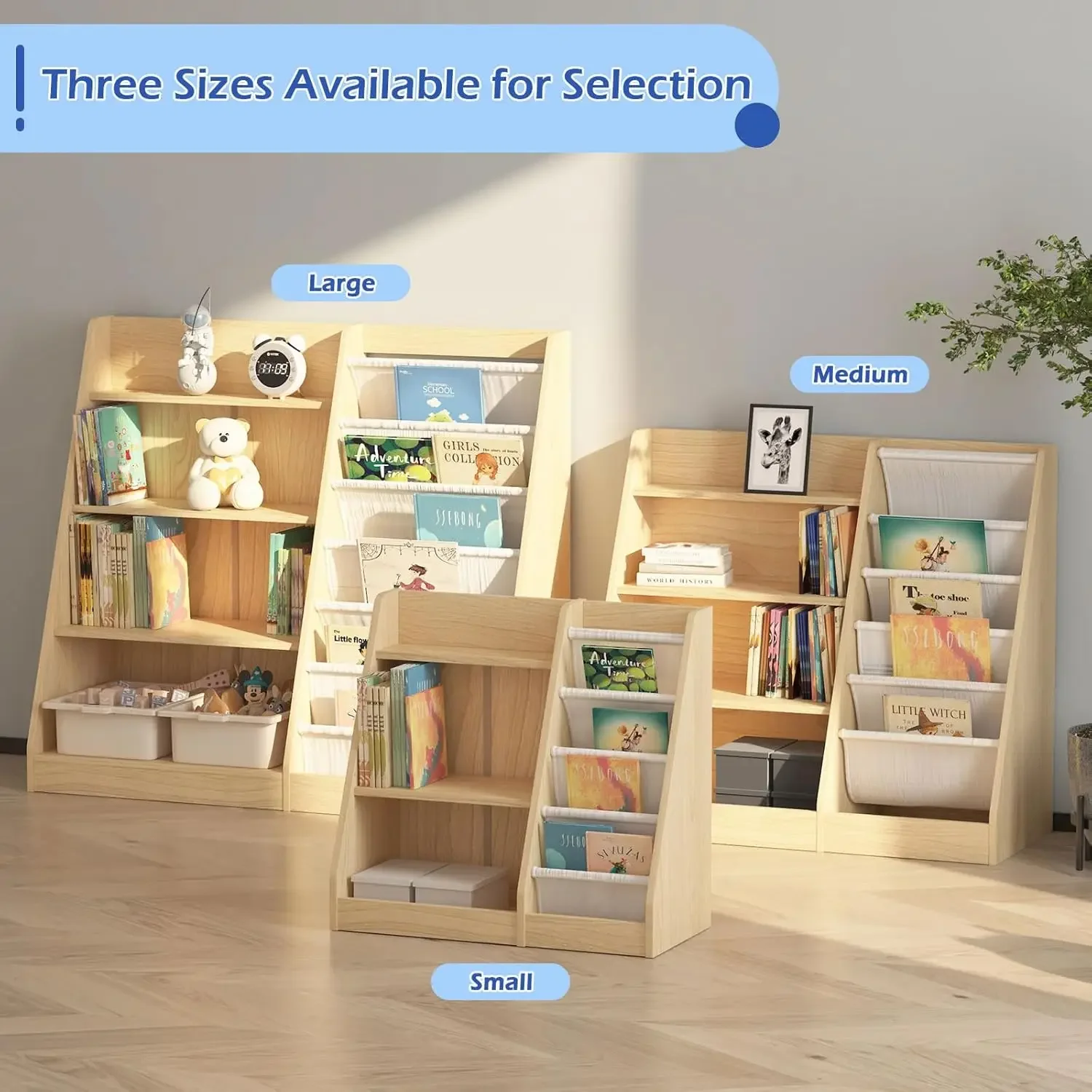 Baby Nursery Bookcase - 4 Katmanlı Çocuk Kitaplığı Bebek Yürümeye