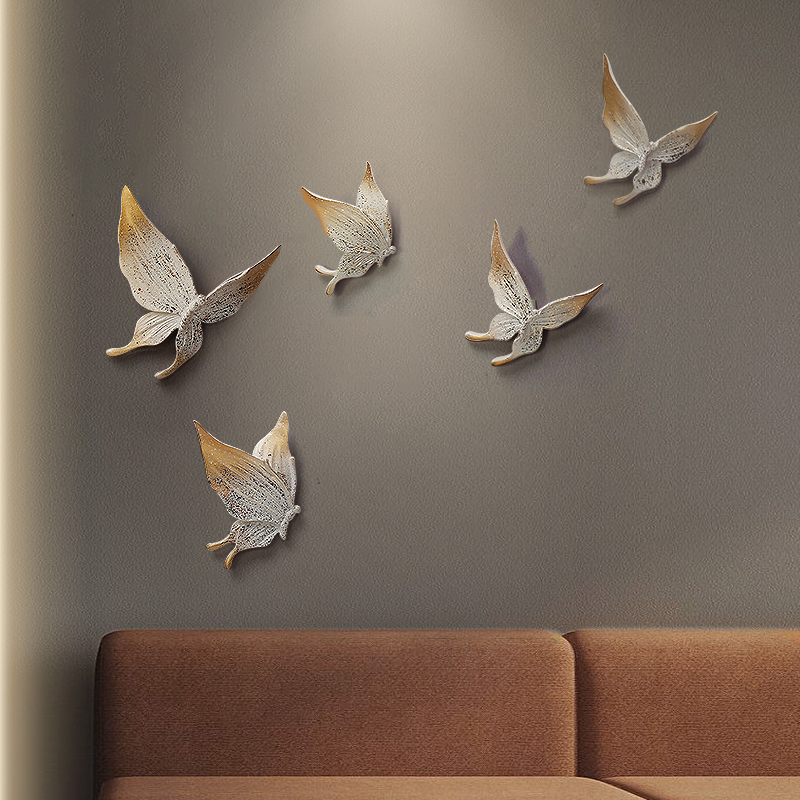 Baby Nursery Furniture - 5 adet 3D Renkli Kelebek duvar