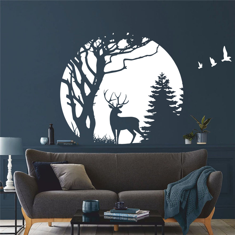 Baby Nursery Tree - Daire Orman Geyik Çam Ağacı Duvar