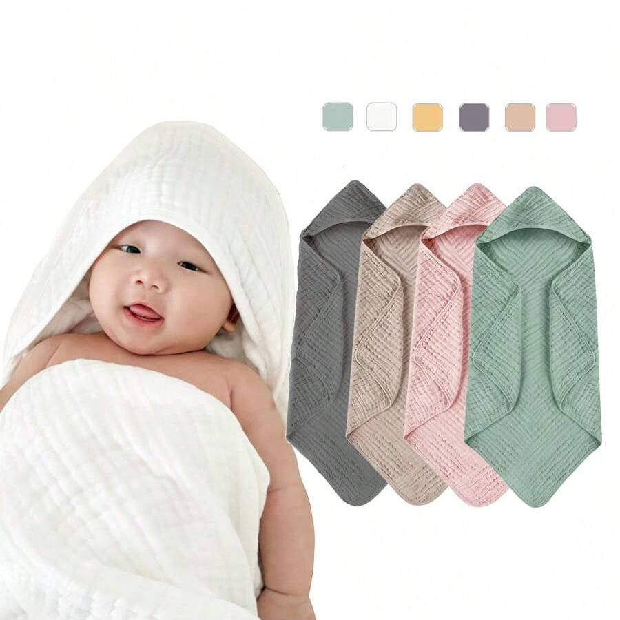 Swaddle Blanket Muslin - Muslin Bebek Kundak Battaniye Yenidoğan Kapşonlu