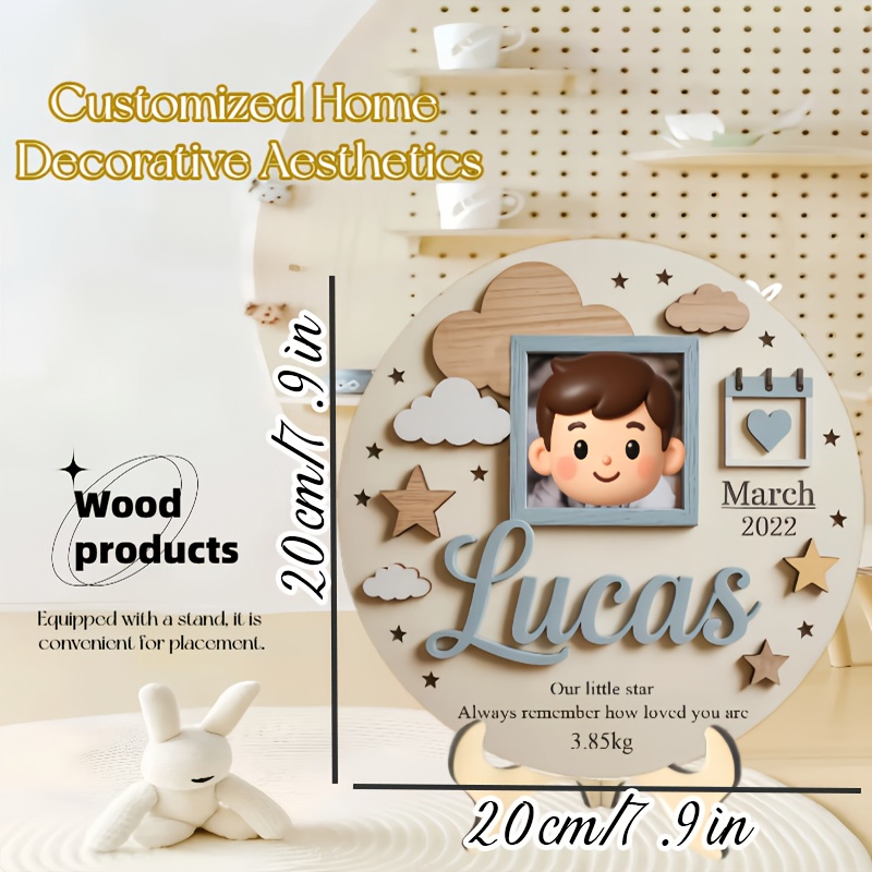 Baby Nursery Frames - Kişiye Özel Bebek Fotoğraf Çerçevesi, İsim