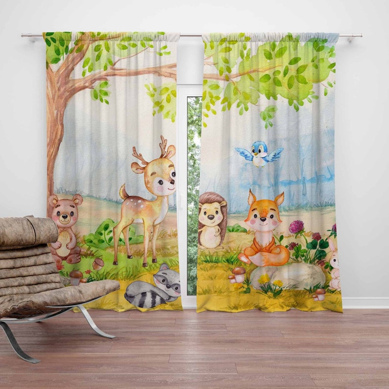 Baby Nursery Youtube - Orman Hayvanları Perdeleri Çocuk Odası Perdeleri