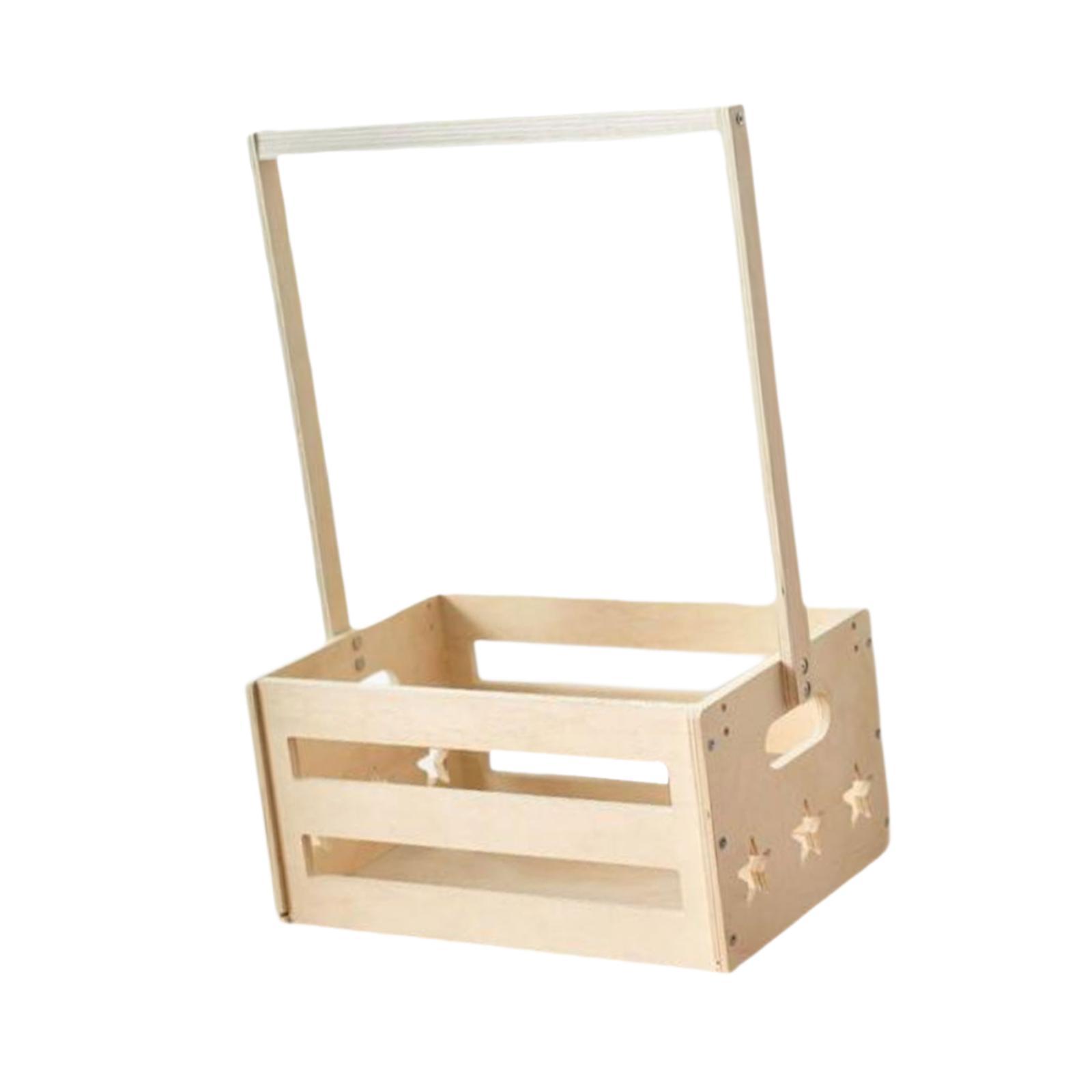 Baby Nursery Handles - Ahşap Saplı Depolama Sepeti, Minimalist Bebek