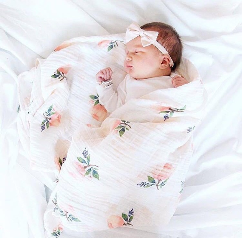 Swaddle Blanket Muslin - Gül 120x120cm %70 Bambu %30 Pamuk