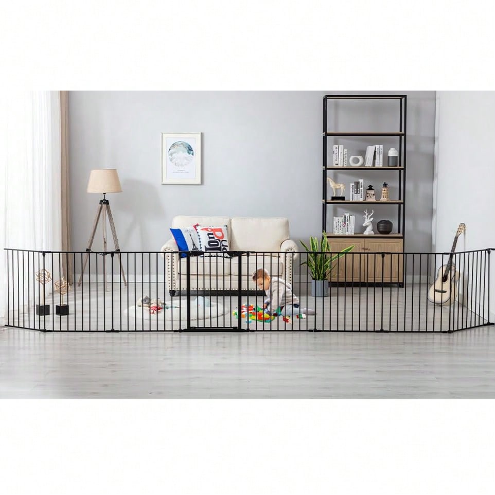 Baby Gate Extra Wide - Ekstra Geniş Siyah Bebek Kapısı Kapılı,
