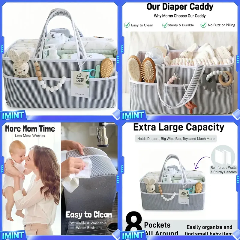 Storage Basket Fabric - Kumaş Bebek Bezi Düzenleyici, Taşınabilir Nefes