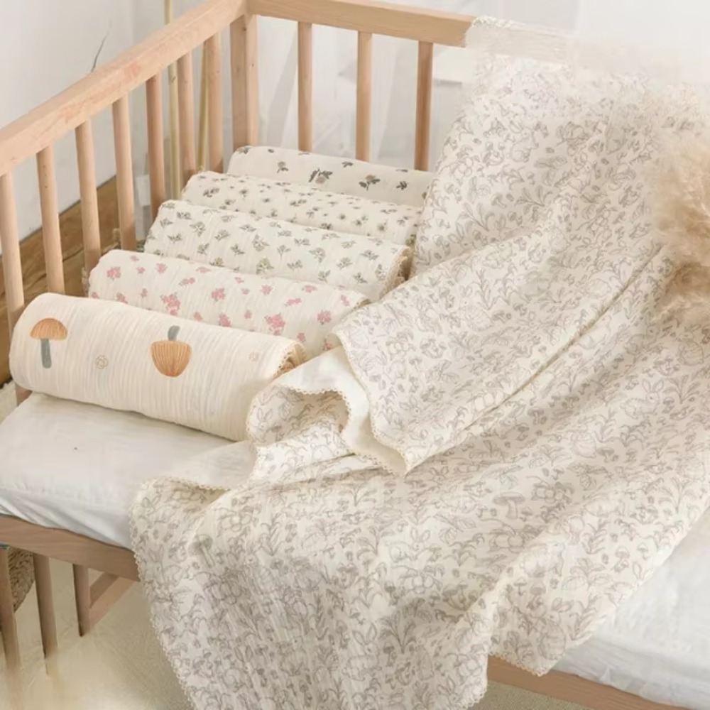 Swaddle Blanket Muslin - Yumuşak Çiçek Muslin Bebek Battaniyesi Pamuk