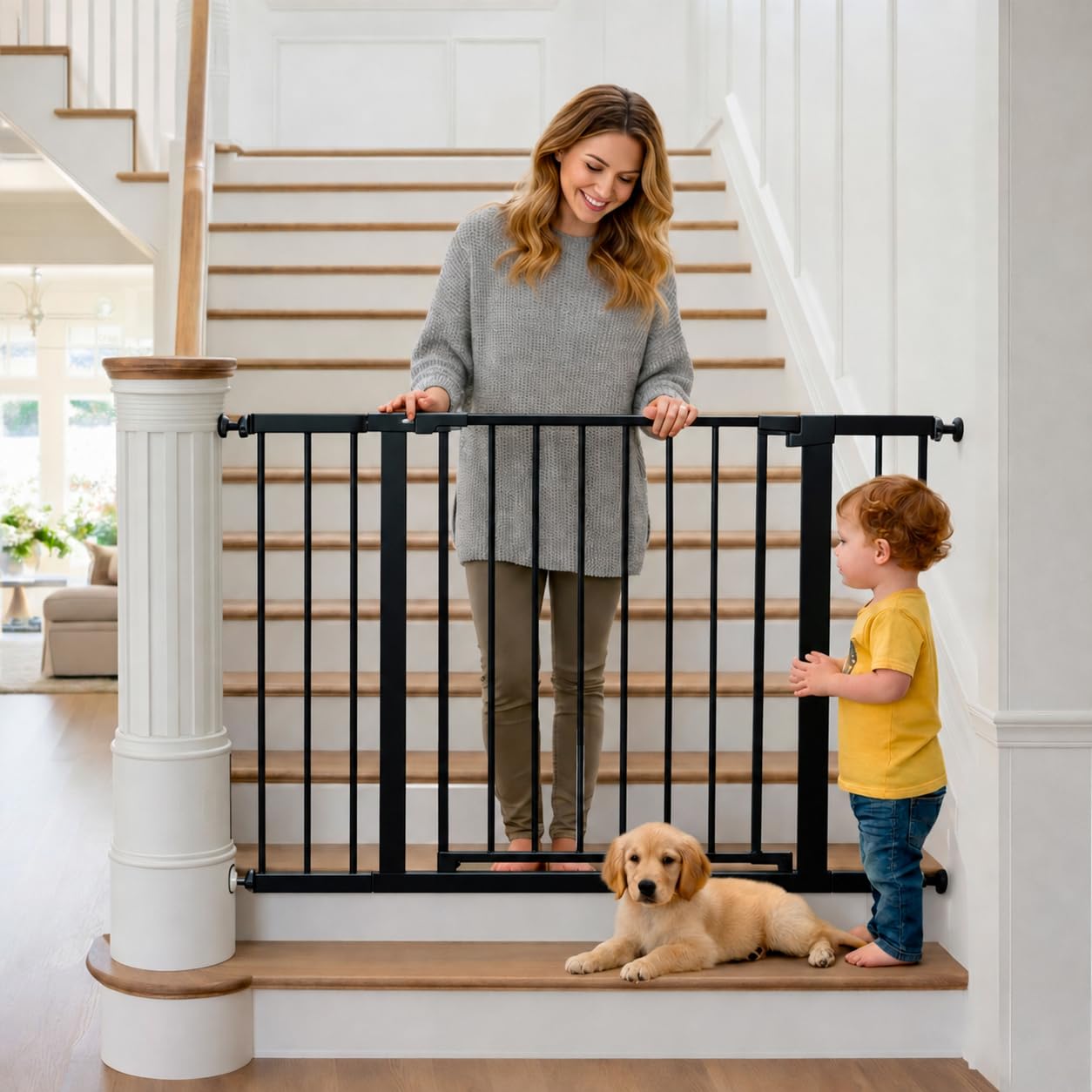 Baby Gate Extra Wide - Basınçla Monte Edilen Merdiven Bebek Kapısı,