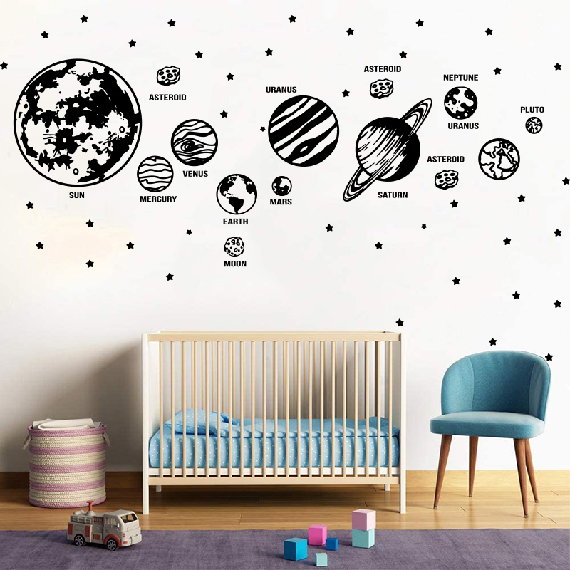 Baby Nursery Furniture - Büyük gezegen güneş sistemi uzay yıldız