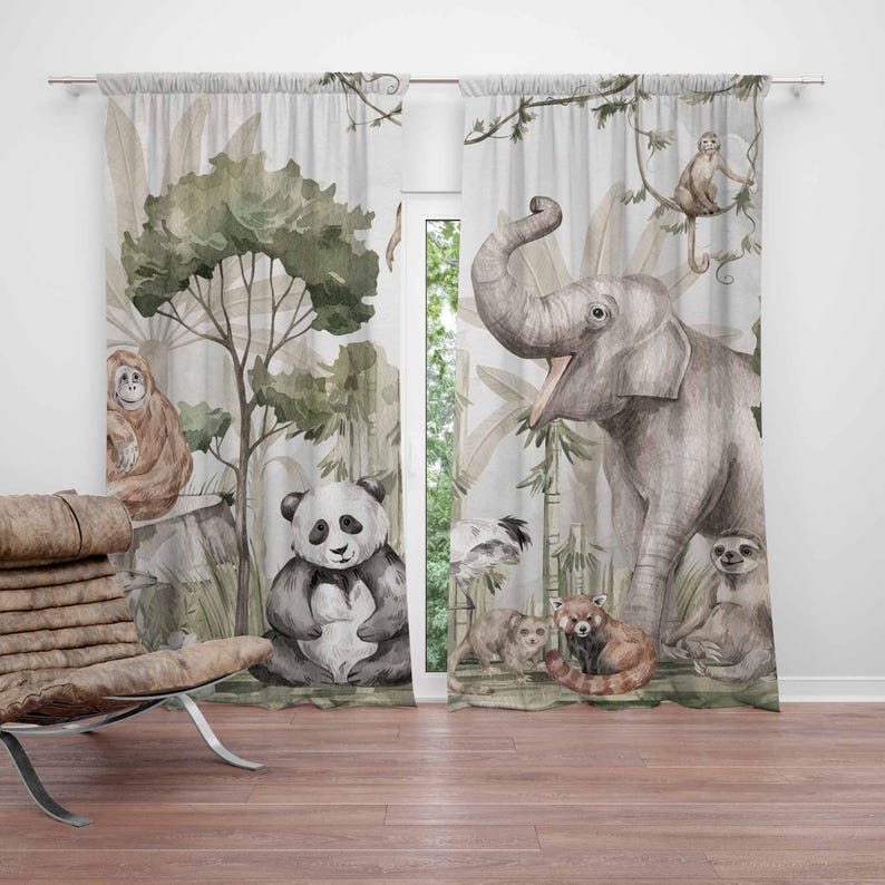 Baby Nursery Youtube - Safari Hayvanları Perdeleri Çocuk Odası Perdeleri