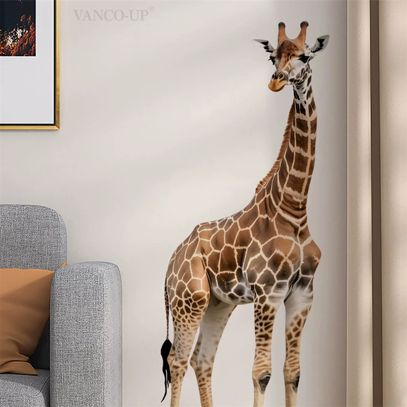 Baby Nursery Wall Stickers - Büyük Safari Hayvanları Zürafa Etiket Çocuk