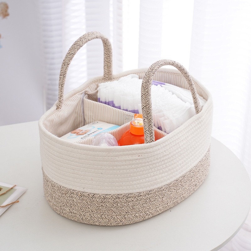Storage Basket Fabric - Katlanabilir Bebek Bezi Düzenleyici Pamuk Halat