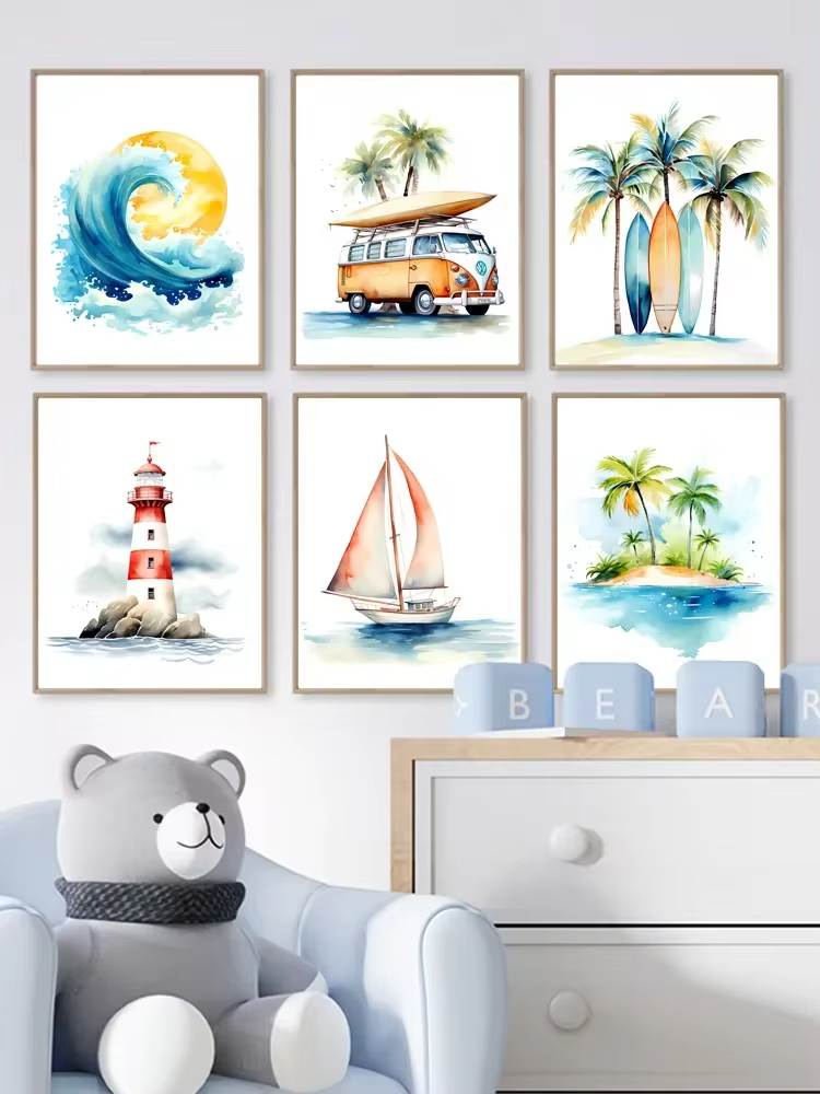 Sörf okyanus temalı kreş plaj  - Baby Nursery Mirror incelemesi ve fiyatı