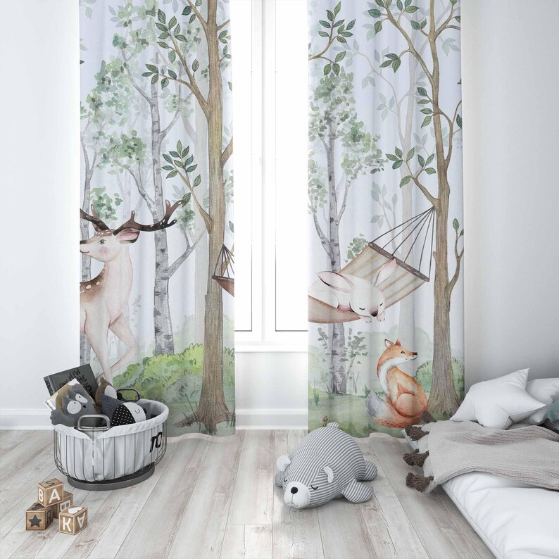 Orman Hayvanları Perdeleri Çoc - Baby Nursery Youtube incelemesi ve fiyatı