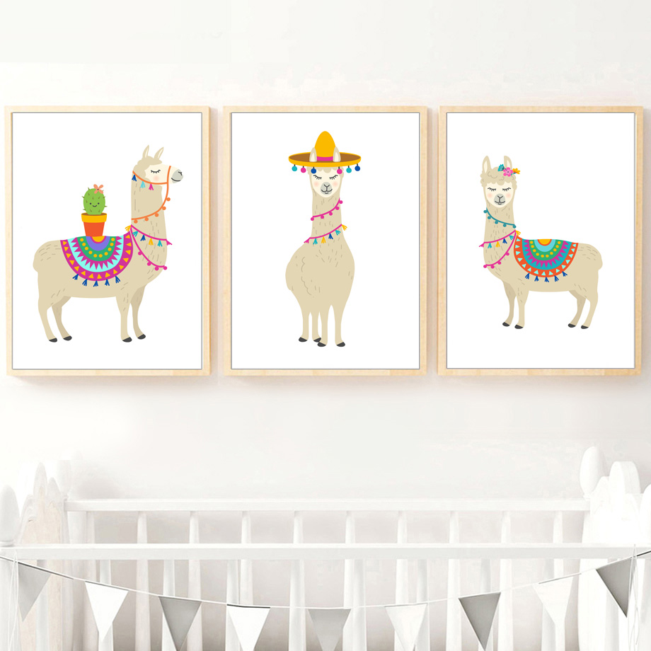 Karikatür Llama Kaktüs Kreş du - Baby Nursery Mirror incelemesi ve fiyatı