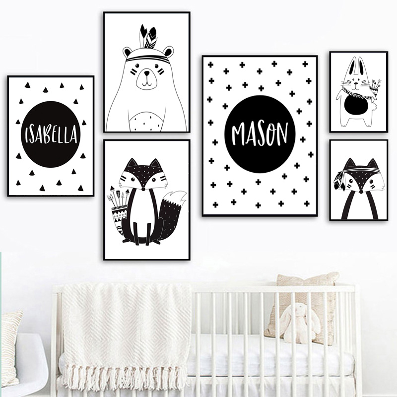 Siyah Beyaz Karikatür Ayı Tavş - Baby Nursery Mirror incelemesi ve fiyatı