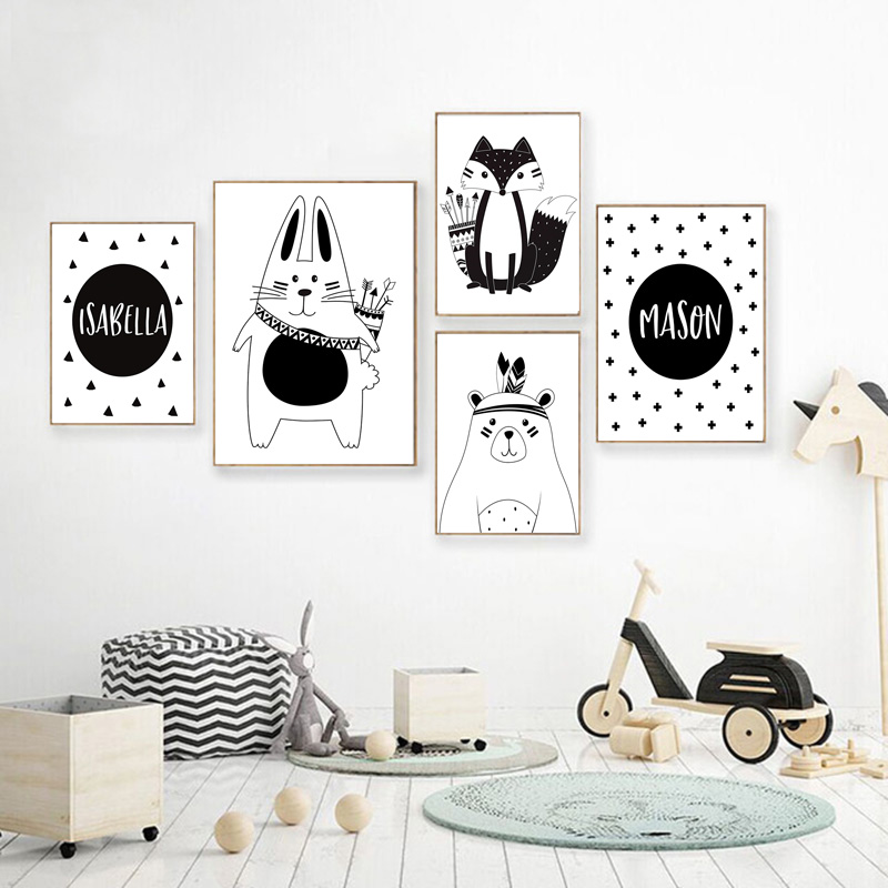 Siyah Beyaz Karikatür Ayı Tavş - Baby Nursery Mirror incelemesi ve fiyatı