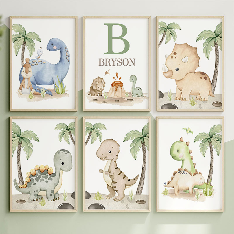 6 Çeşit Nötr Dinozor Kanvas Ta - Baby Nursery Tree incelemesi ve fiyatı