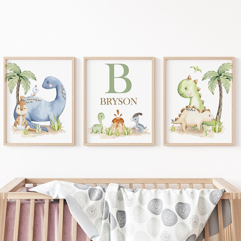 6 Çeşit Nötr Dinozor Kanvas Ta - Baby Nursery Tree incelemesi ve fiyatı