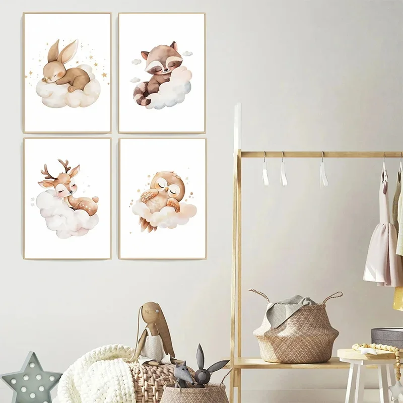 Karikatür Bulut Hayvan Tuval B - Baby Nursery Frames incelemesi ve fiyatı