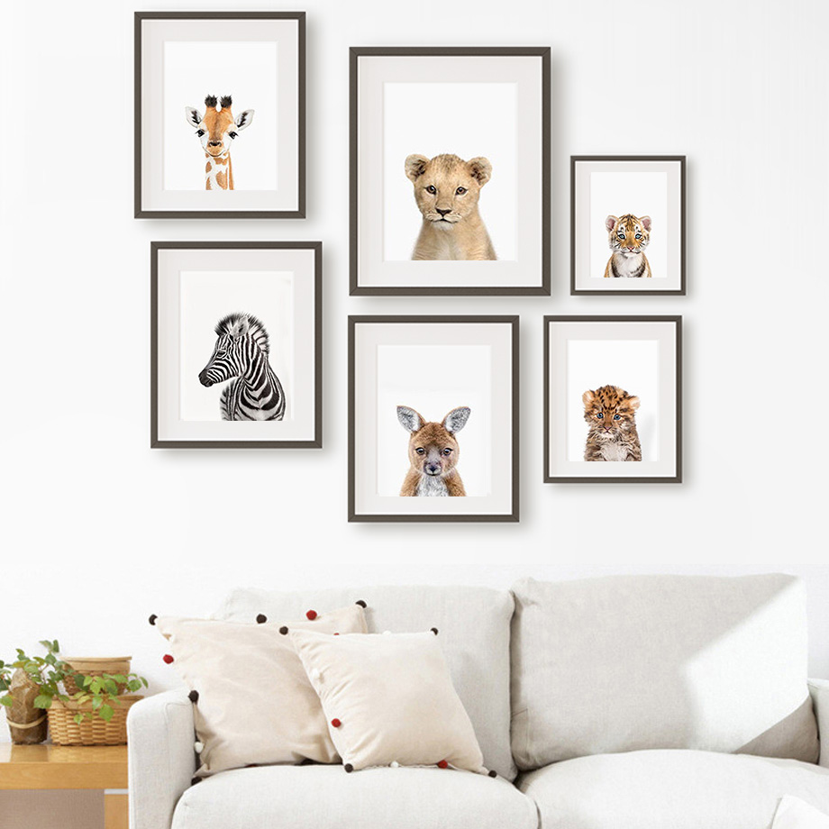 1 adet çerçevesiz kanvas tablo - Baby Nursery Zoo Animals incelemesi ve fiyatı