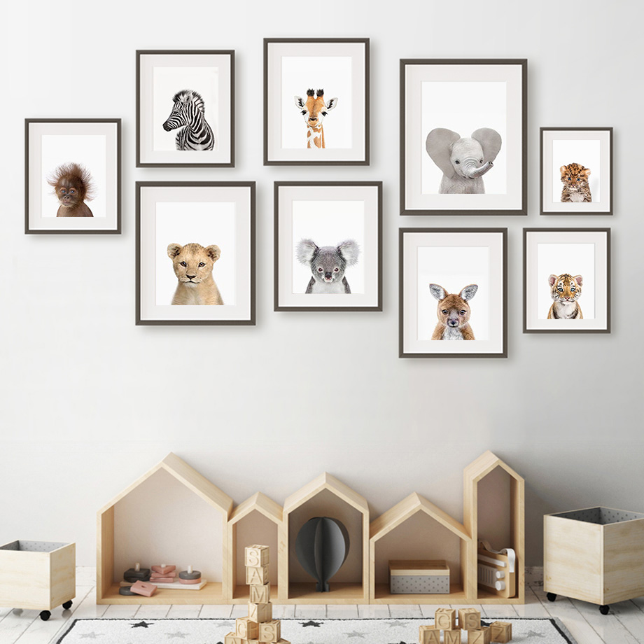 1 adet çerçevesiz kanvas tablo - Baby Nursery Zoo Animals incelemesi ve fiyatı