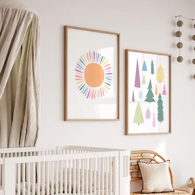 Boho ABC gökkuşağı güneş bulut - Baby Nursery Mirror incelemesi ve fiyatı