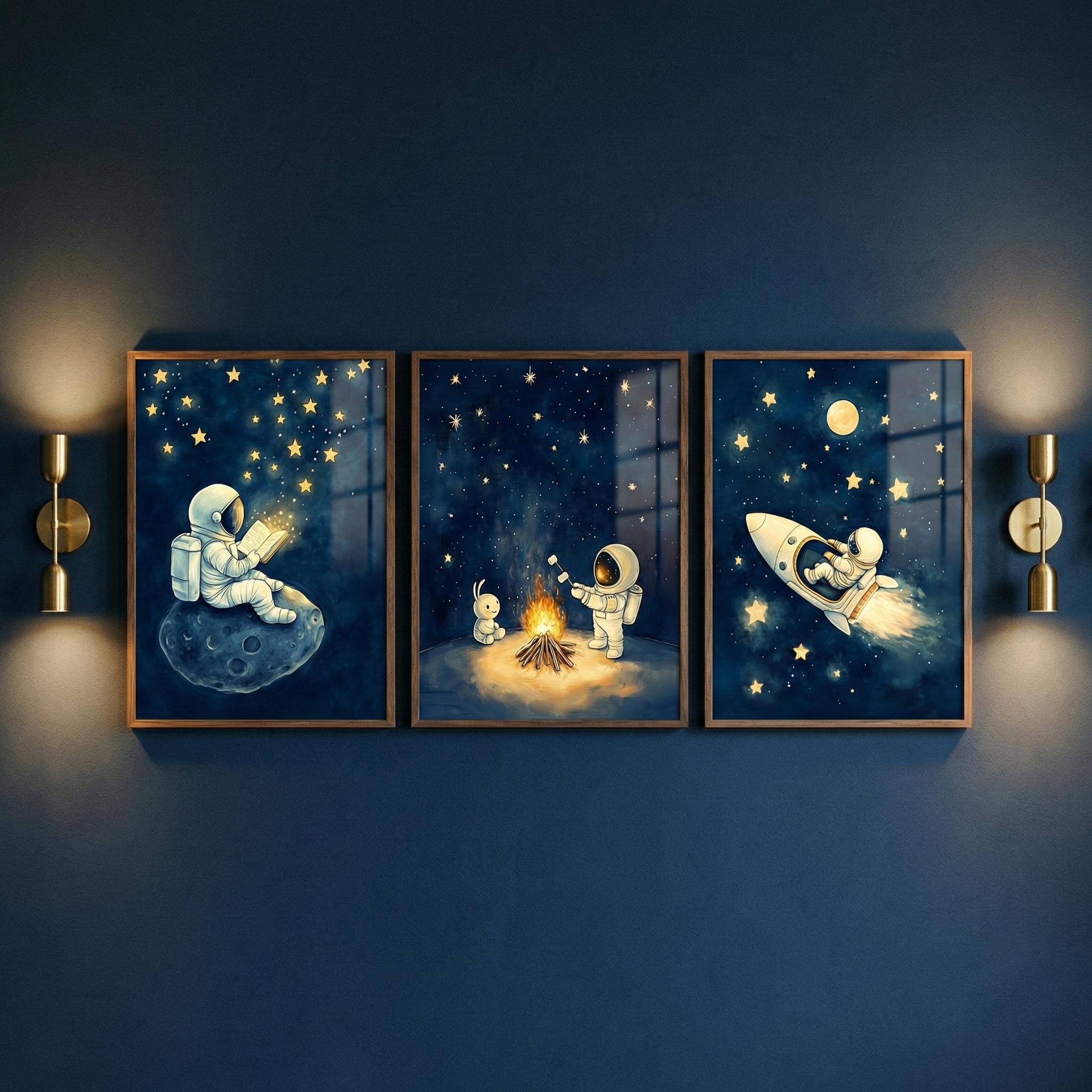 3'lü Astronot Uzay Duvar Sanat - Baby Nursery Frames incelemesi ve fiyatı
