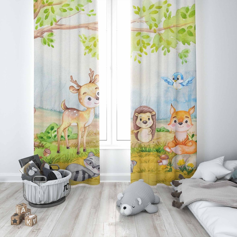 Orman Hayvanları Perdeleri Çoc - Baby Nursery Youtube incelemesi ve fiyatı