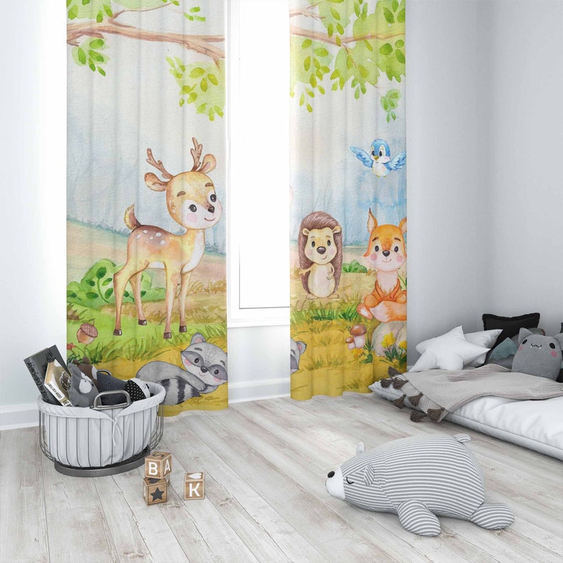 Orman Hayvanları Perdeleri Çoc - Baby Nursery Youtube incelemesi ve fiyatı
