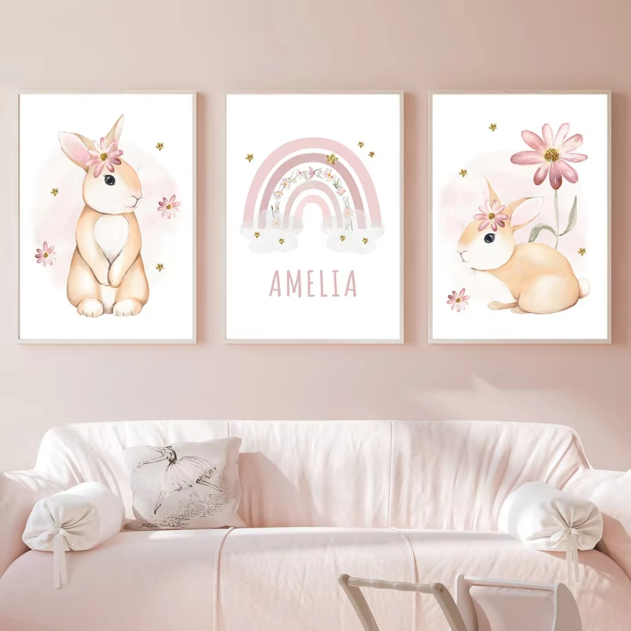 Sevimli Suluboya Tavşan Gökkuş - Baby Nursery Mirror incelemesi ve fiyatı