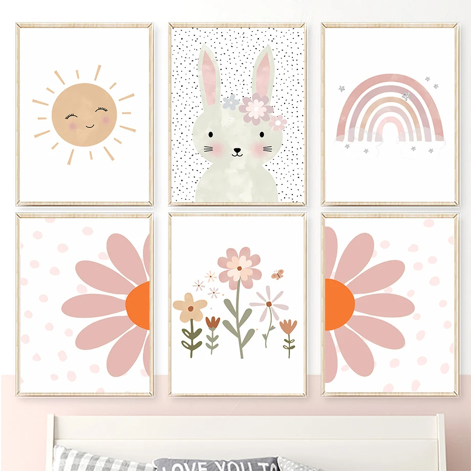 Boho Tavşan Çiçek Güneş Gökkuş - Baby Nursery Mirror incelemesi ve fiyatı