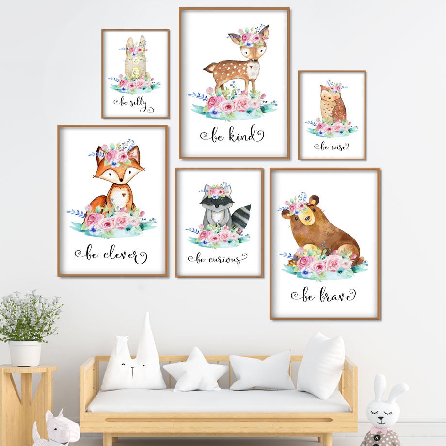 Karikatür tilki geyik tavşan b - Baby Nursery Mirror incelemesi ve fiyatı