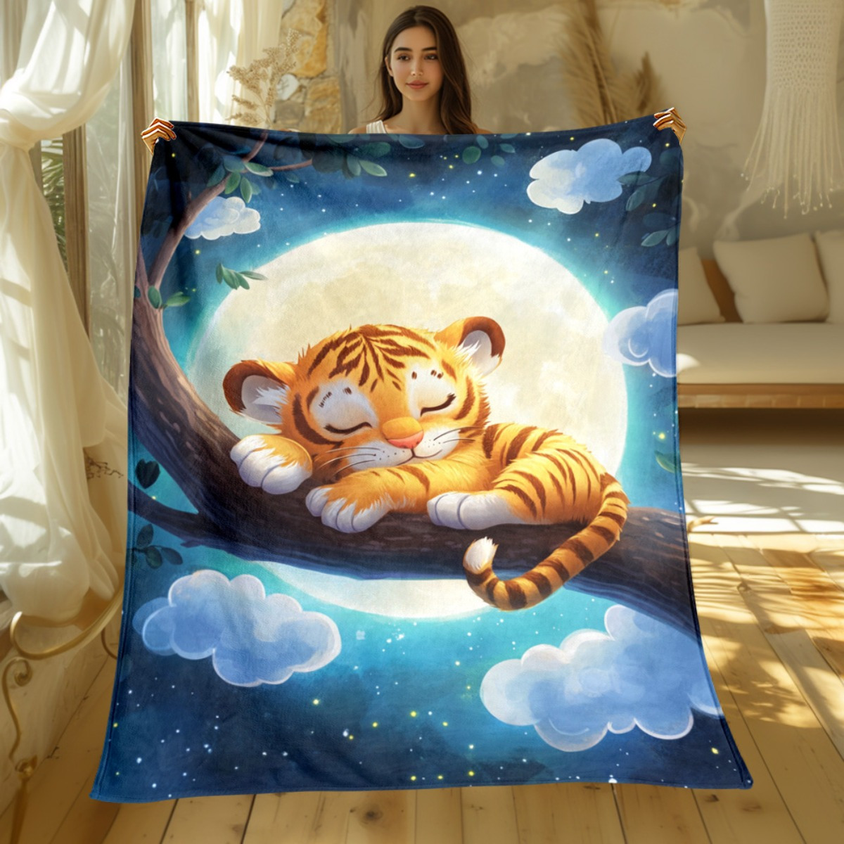 Ağaç dalında sevimli uyuyan ka - Baby Nursery Tree incelemesi ve fiyatı