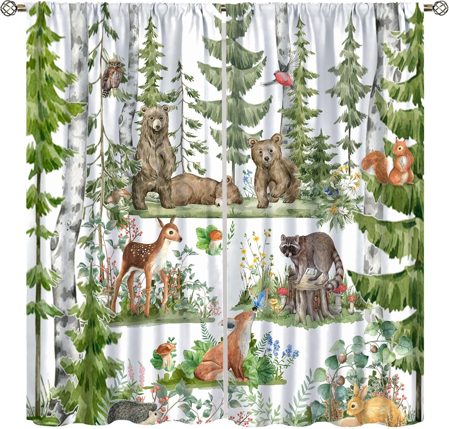 Forest Animal Curtains for Kid - Baby Nursery Tree incelemesi ve fiyatı