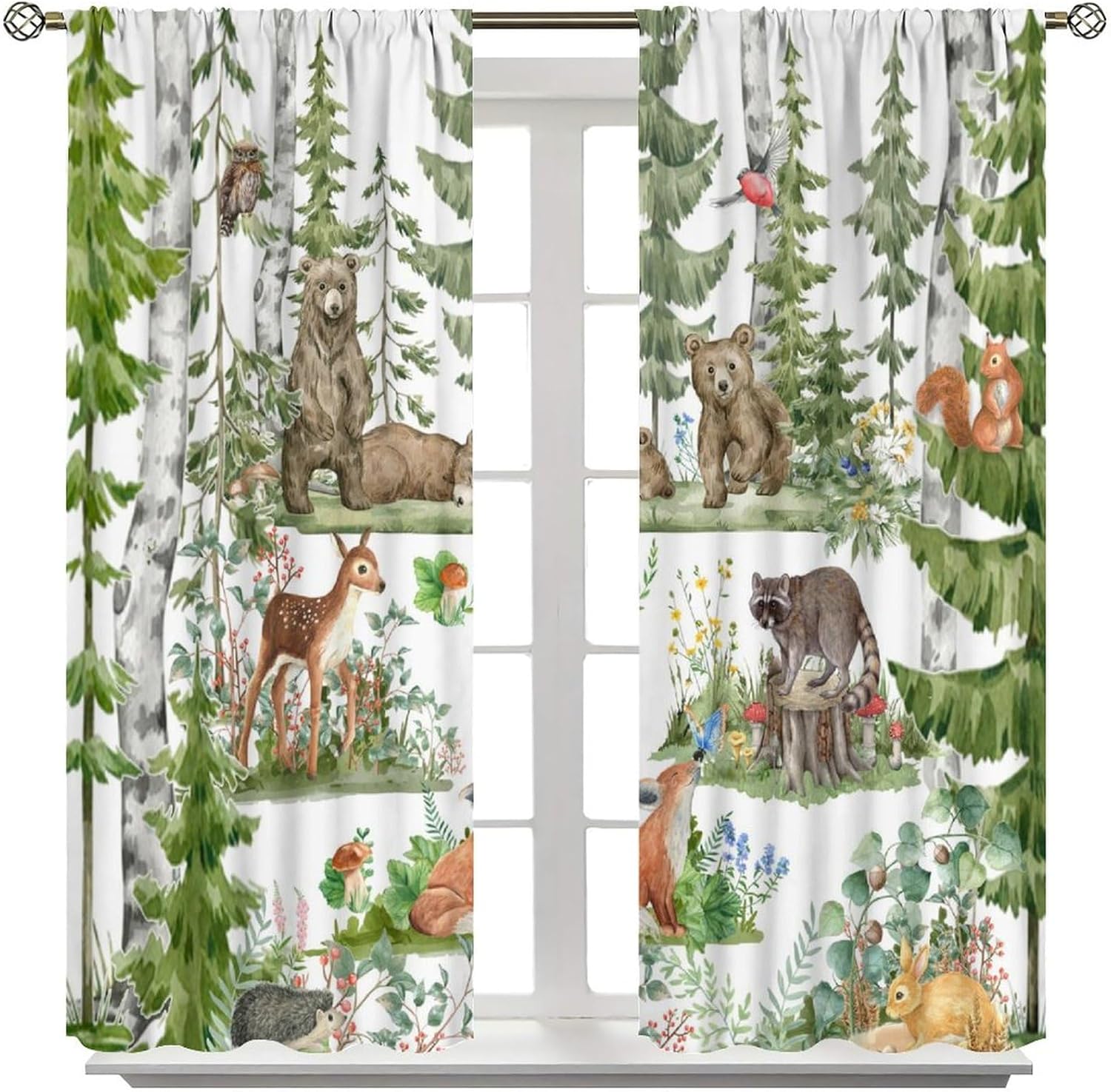 Forest Animal Curtains for Kid - Baby Nursery Tree incelemesi ve fiyatı