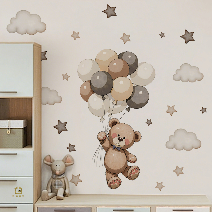 Sevimli Oyuncak Ayı Duvar Çıka - Baby Nursery Wall Stickers incelemesi ve fiyatı