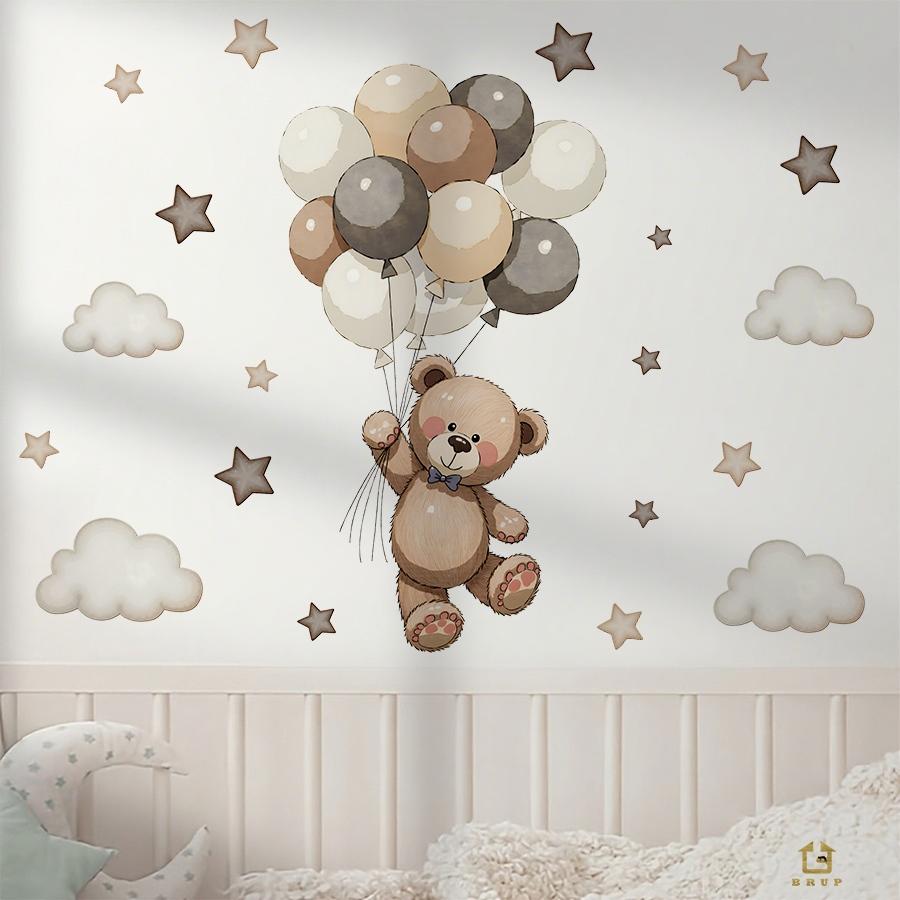 Sevimli Oyuncak Ayı Duvar Çıka - Baby Nursery Wall Stickers incelemesi ve fiyatı