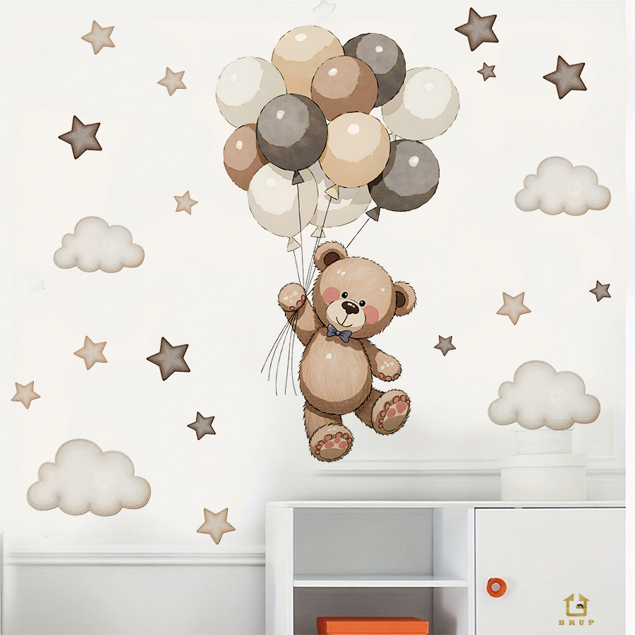 Sevimli Oyuncak Ayı Duvar Çıka - Baby Nursery Wall Stickers incelemesi ve fiyatı