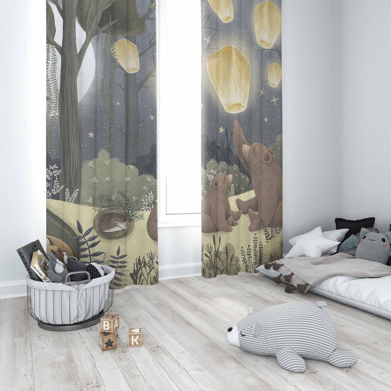 Ormanlık Kreş Perdeleri Hayvan - Baby Nursery Youtube incelemesi ve fiyatı