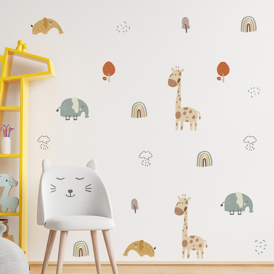 Karikatür Zürafa Fil Hayvan Du - Baby Nursery Tree incelemesi ve fiyatı