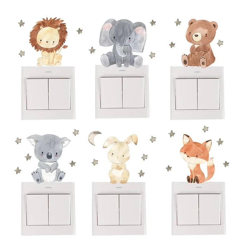 1/2/4/6 takım karikatür hayvan - Baby Nursery Wall Stickers incelemesi ve fiyatı