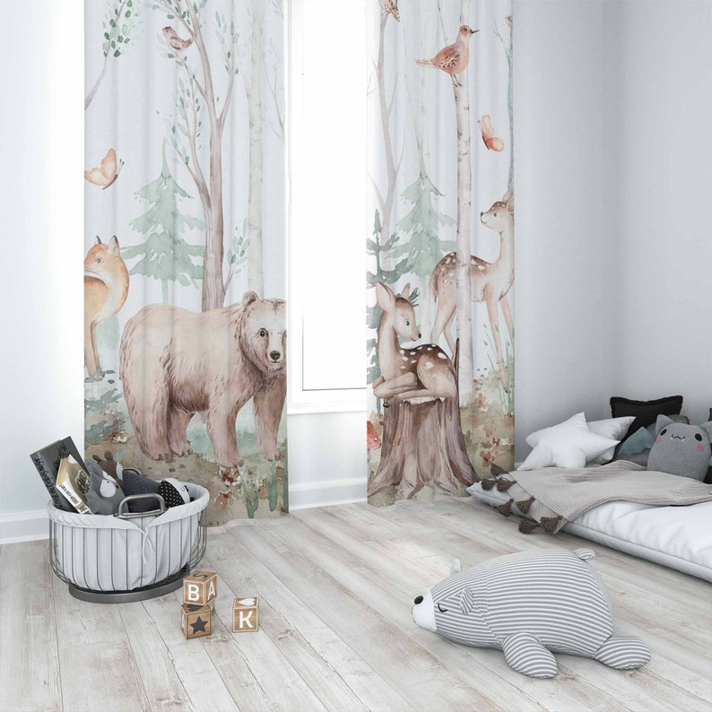 Orman Hayvanları Perdeleri Çoc - Baby Nursery Youtube incelemesi ve fiyatı
